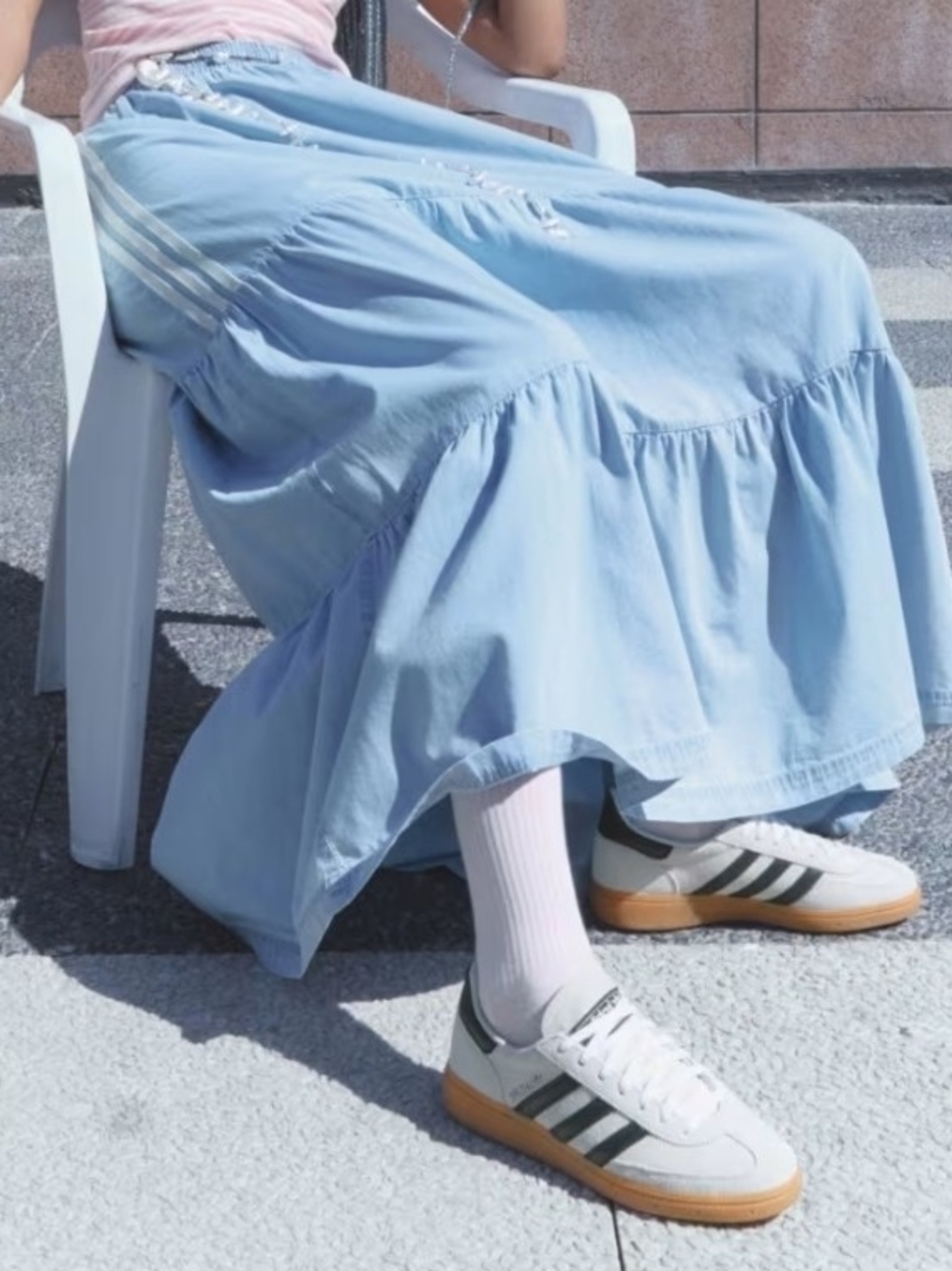 Adidas Wmns Summer Glow Denim Skirt Light Denim Ky8113 - Picture 7 of 13